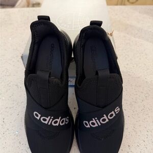 Adidas Black and Pink Slip-On Sneakers
